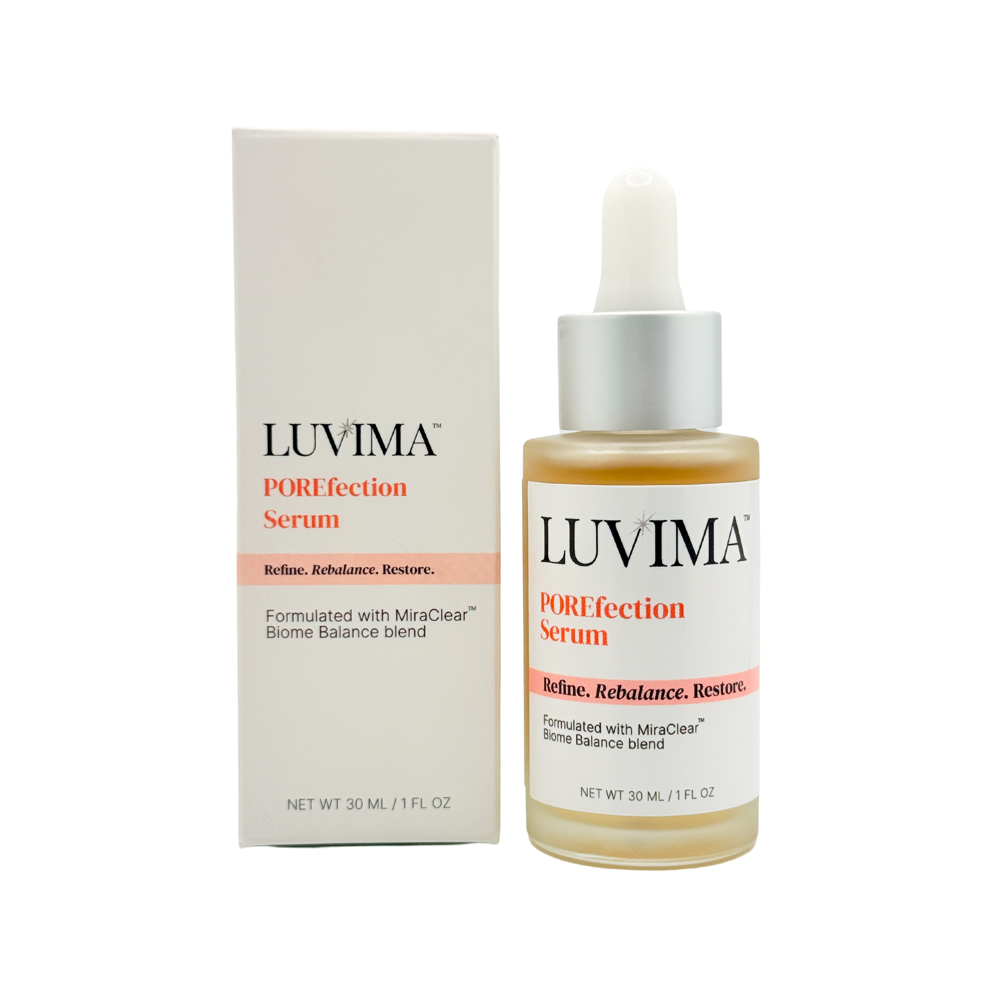 LUVIMA PORFection Serum bottle and packaging on a white background